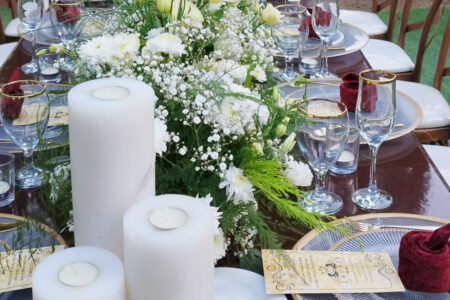 گل آرایی میز باغ عروسی